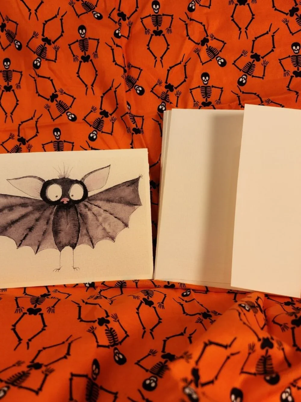 HANDCRAFTED Halloween Cards on Linen Cardstock & Matching Self-Seal Envelopes